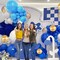 147pcs Navy Blue, White & Gold Balloon Garland Arch Kit - Royal & Pastel Blue Balloons with Gold Confetti - 18" Jumbo Set for 2026 Graduations, Weddings, and Baby Showers